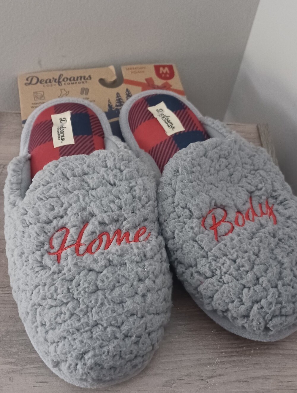 Dearfoams Christmas Slippers Sz 7/8